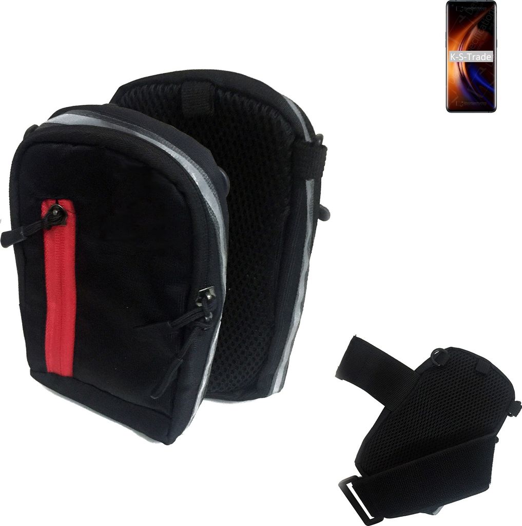 K-S-Trade Outdoor Gürteltasche Holster Umhängetasche kompatibel mit Oppo Find X3 Pro schwarz Handy Tasche Case travelbag Schutz Hülle Handy Hülle
