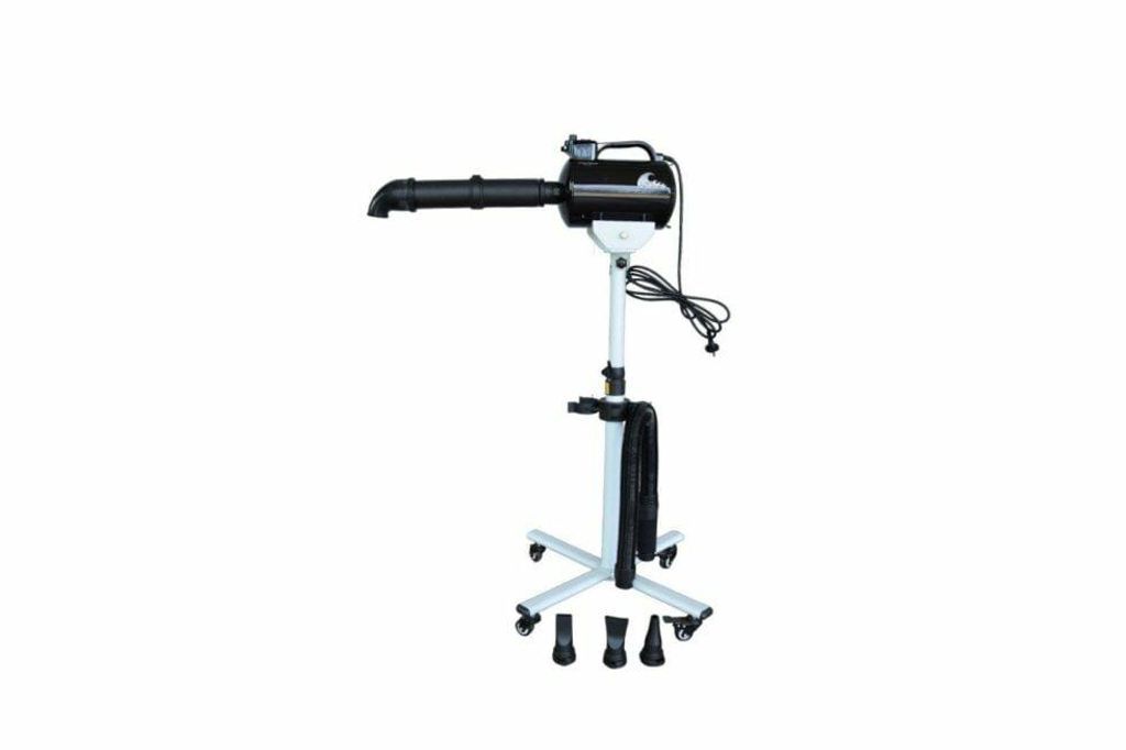 Standhaartrockner Shernbao Tsunami Schwarz 2200 Watt – Ständer mit Düse – Hundehaartrockner für Hundesalons – Für Hunde und Welpen – Mi...