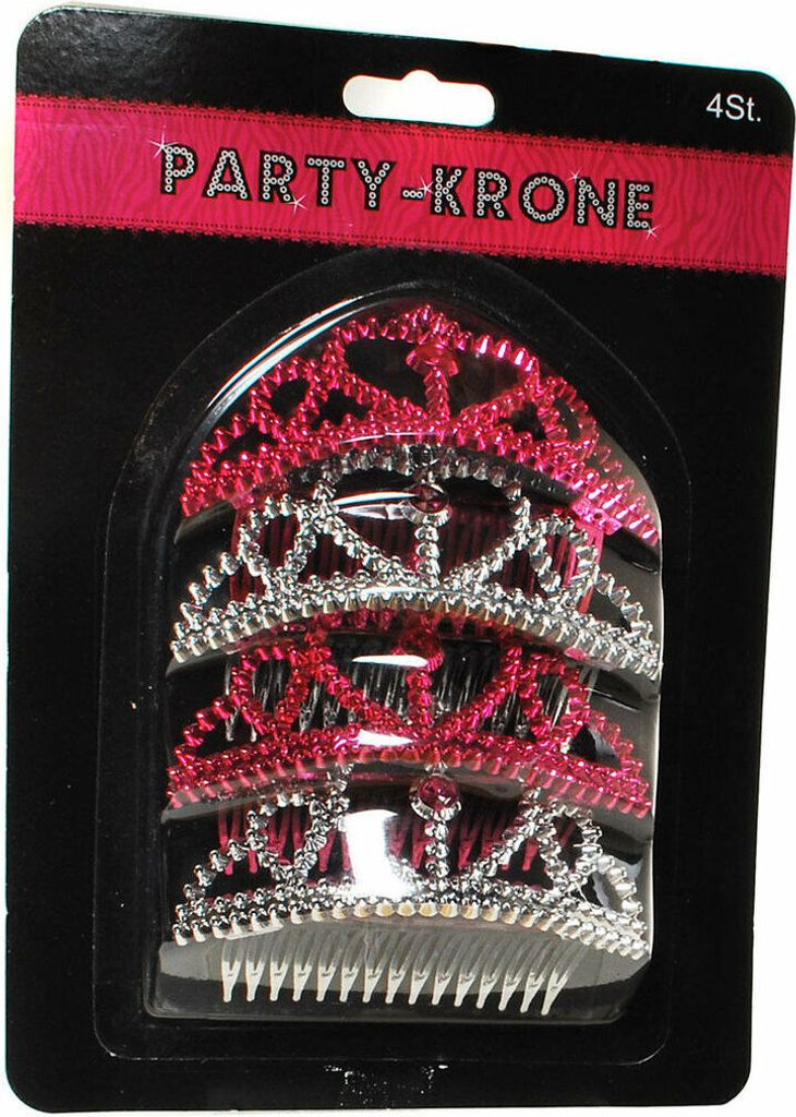 1 SET 4 tlg. PRINCESS KRONE PARTY JUNGGESELLINNENABSCHIED Produktbild 