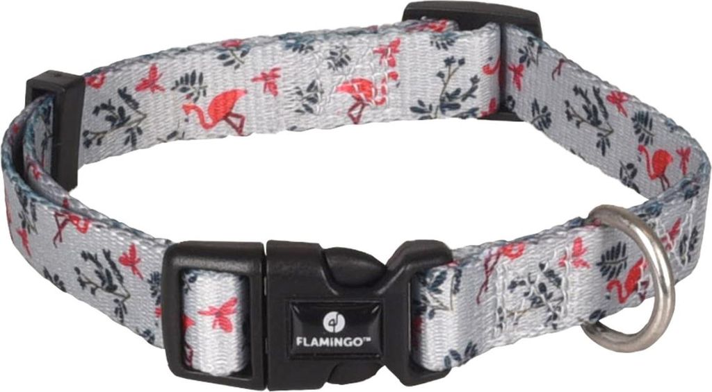 Flamingo Halsband Samar mit Flamingo hellgrün, Maße: 30-45 cm / 15 mm