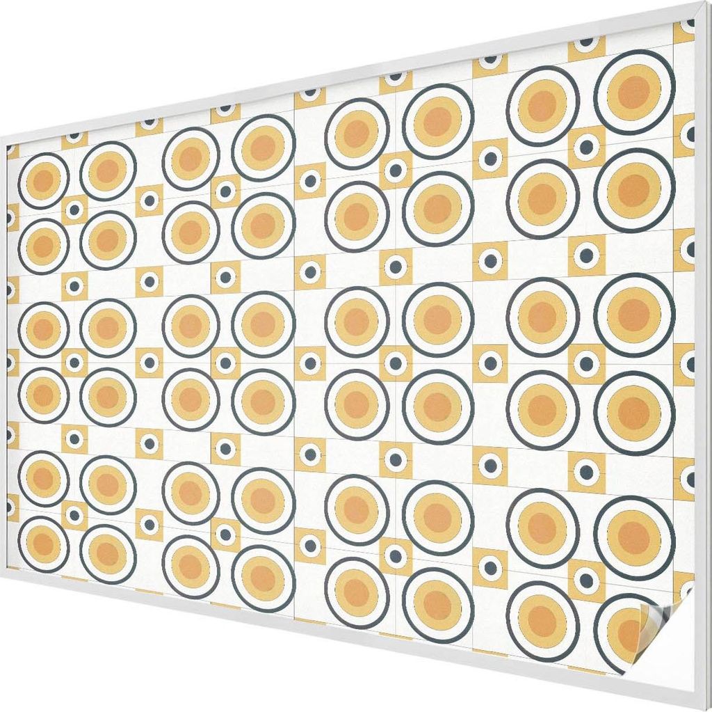 Buntglas Fensterfolie – 146x200 cm – Stained-Glass Design – blickdichte dekorative Sichtschutzfolie – selbstklebend, UV-Schutz – Retro-Kr...