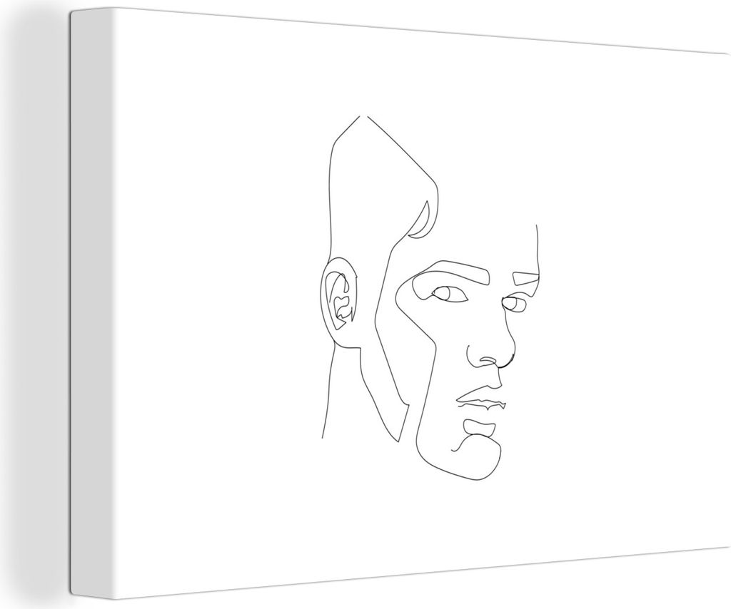OneMillionCanvasses - Leinwandbilder - 140x90 cm, Mensch - Linienkunst - Minimalismus, Wandbilder Kunstdruck Wanddekoration - Foto auf Leinwand -...
