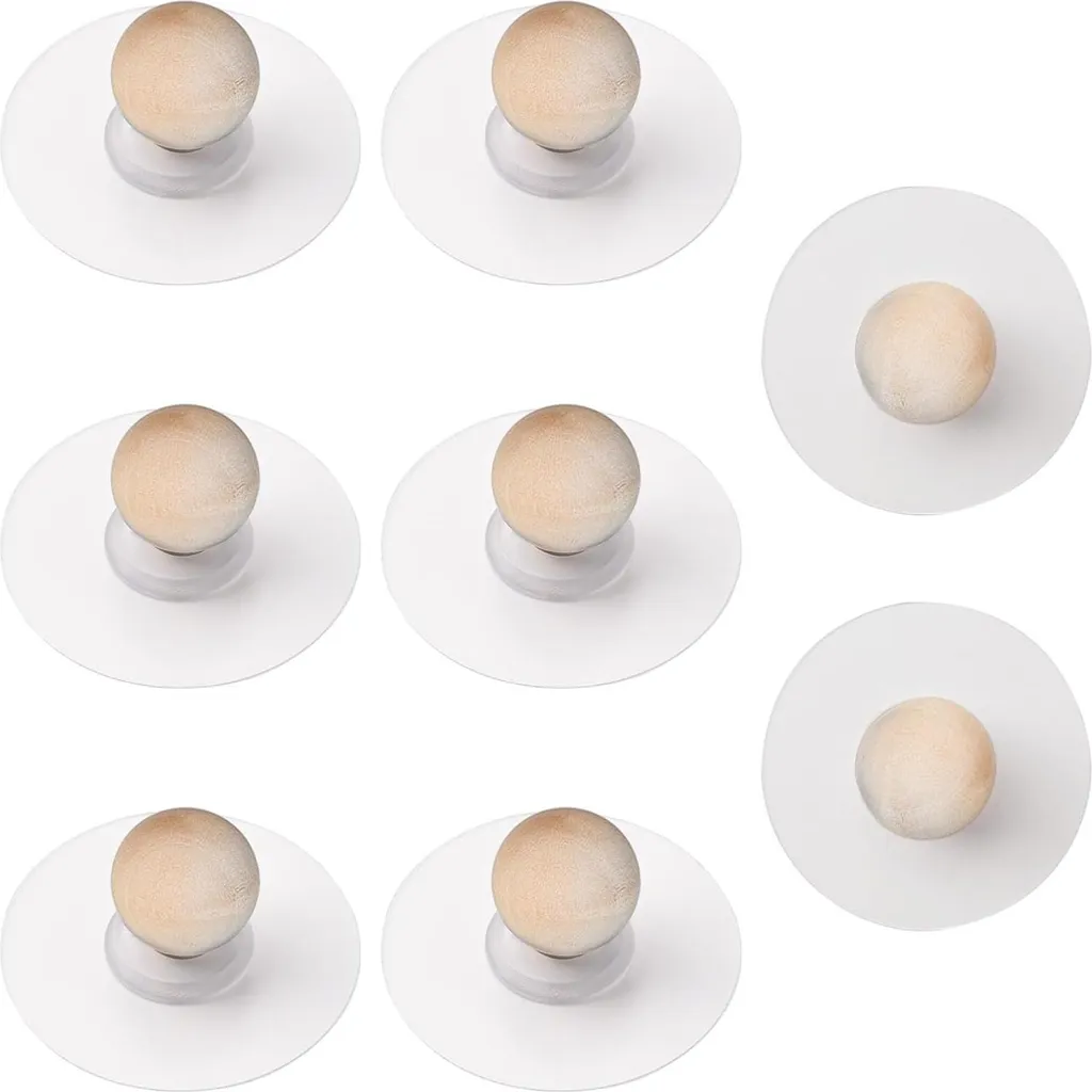 Boutons de meubles en bois avec fixation autocollante - Design naturel