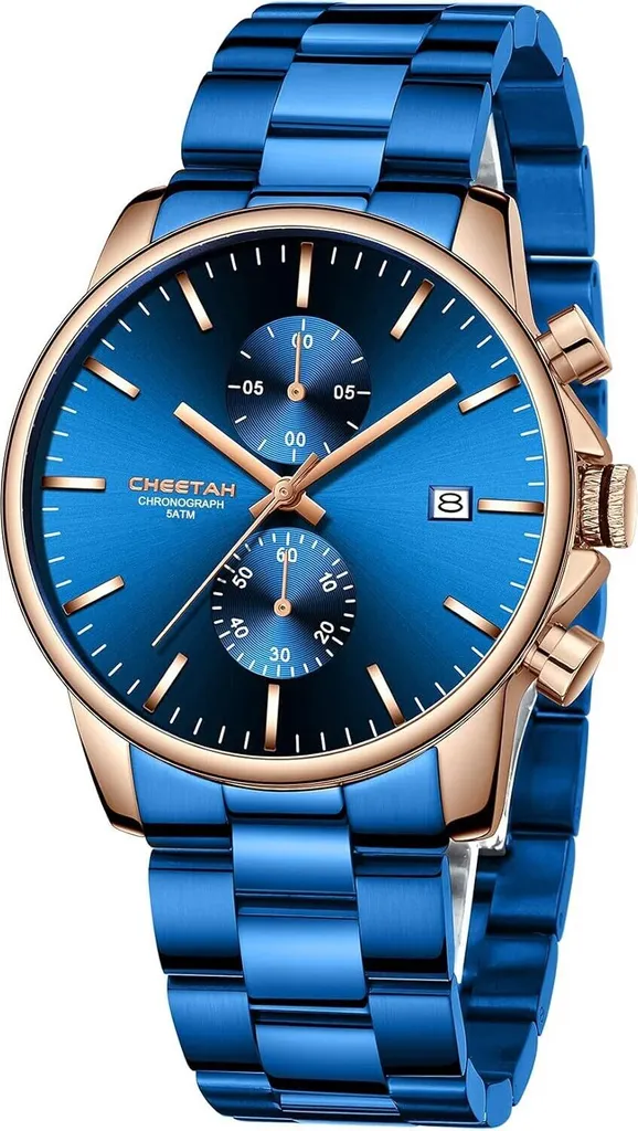 Orologio Casual Uomo Impermeabile Metallo - Cronografo Data Auto