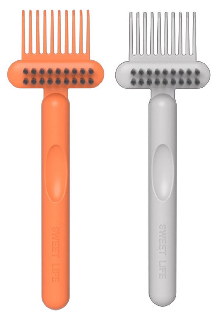 2-teiliges 2-in-1-Haarbürsten-Reinigungsset mit ergonomischem Griff und doppelseitigem Kammreiniger – Hochleistungs-Kammreiniger zum Entwirren v...