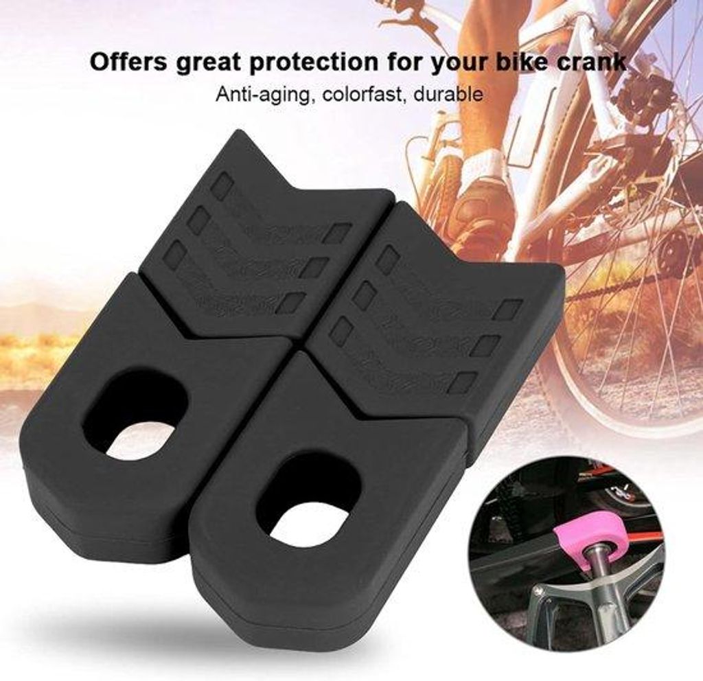 Fahrradschutz - Kurbel Schutz - Fahrrad Pflege - Dauerhaftes Silikon Material - 10 x 5 cm - Schwarz