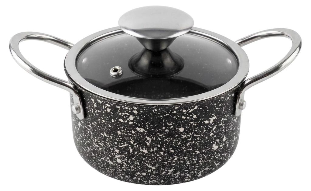 Polochef Granit Mini Topf 12 cm mit Deckel, induktionsgeeignet