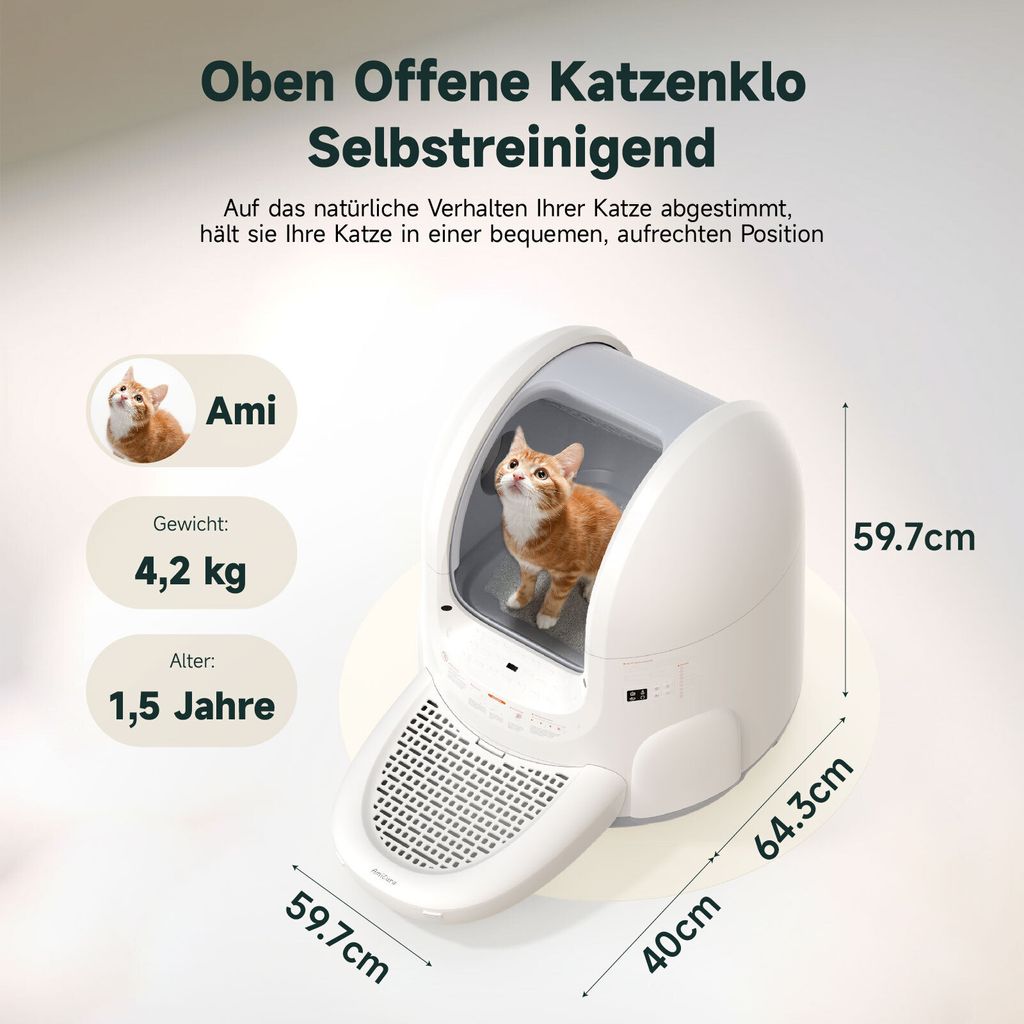 Amicura Cura 2 Selbstreinigende Katzentoilette, 65L, mit Produktbild 5