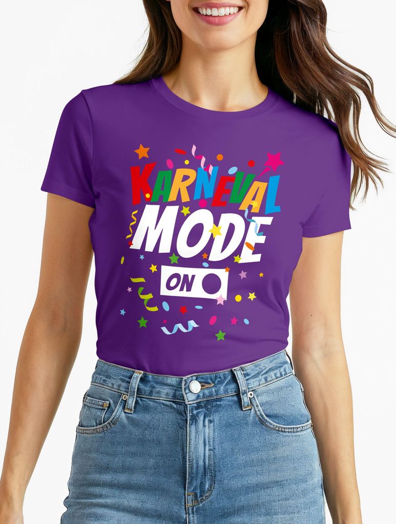 Damen T-Shirt Karneval Fasching Spruch Konfetti Motiv Kostüm-Ersatz Verkleidung Faschingskostüme Frauen Moonworks