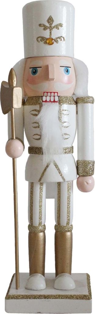 Weihnachtsnussknacker Rebecca Mobili Yulaf 25x6,5x7,5 Holz Weiß Gold Klassisch