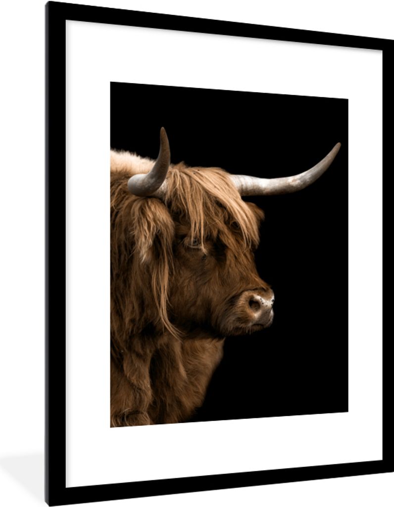 MuchoWow® Gerahmtes Poster Schottischer Highlander - Kühe - Produktbild 