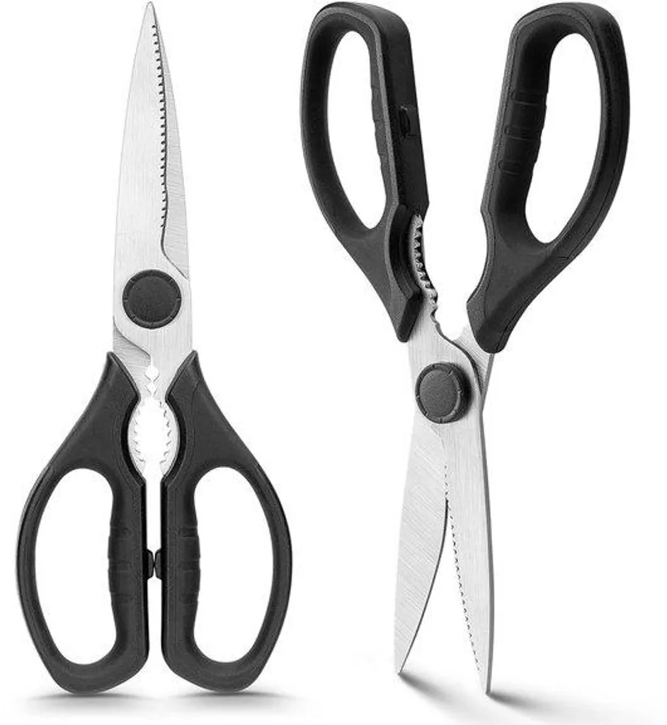 Ciseaux robustes en métal noir double tranchant pour découpe domestique