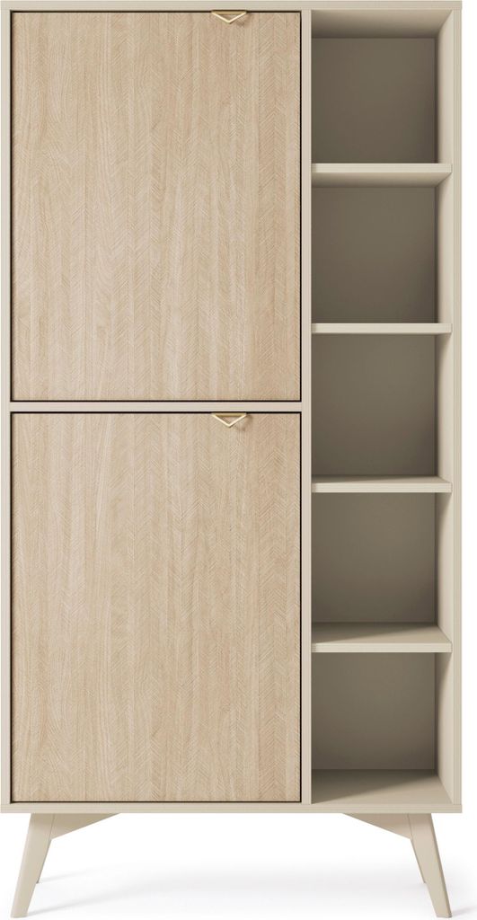 Masseno Buchregal FORESTA für Wohnzimmer Büro oder Lesezimmer 80x38x160 cm, Kieferfarben