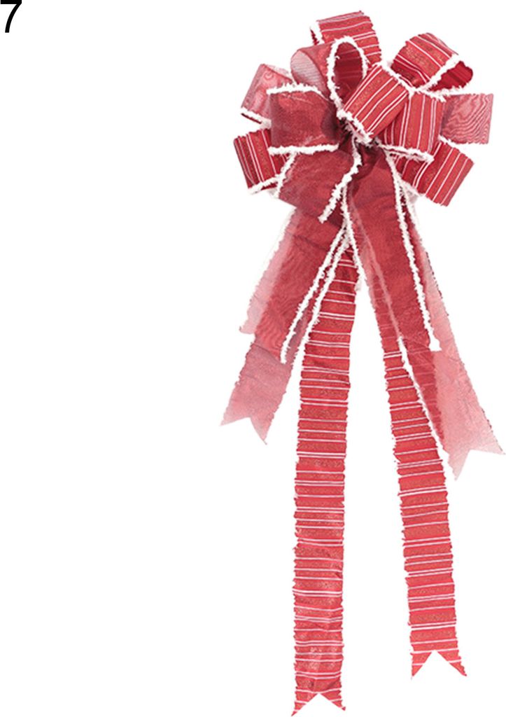 Bowknot Decor exquisite Verarbeitung breiter Anwendung wiederverwendbarer langer großer Baum Topper Weihnachtsbogenknoten für Zuhause-7