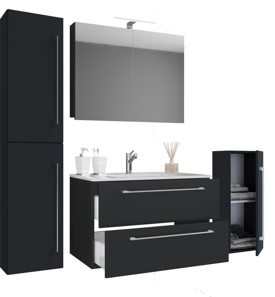 5 parti Set | 1 lavabo con due cassetti, 1 armadio a Immagine del prodotto 