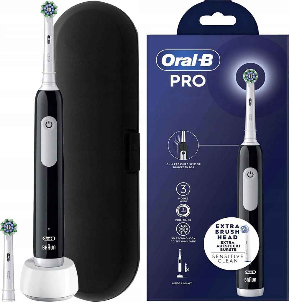 Oral-B Elektrische Zahnbürste Pro Series 1 Schwarz Reiseetui Sensitive Kopf
