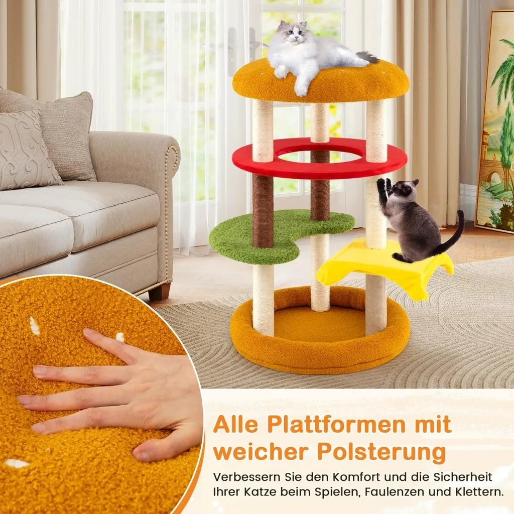Arbre à chat compact 106 cm idéal pour petits espaces et appartements - 3