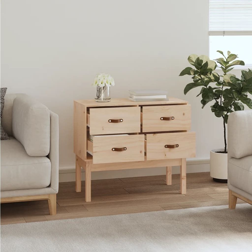 The Living Store Konsolenschrank 90x40x78 cm Massivholz Kiefer