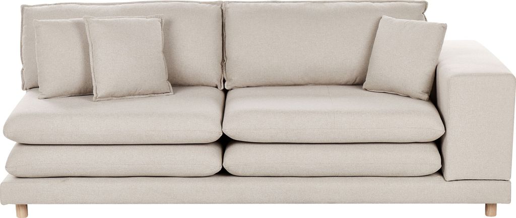 BELIANI Sofa Beige Stoffbezug 2-Sitzer mit Kissen Japanischer Stil Flexibel Wohnzimmermöbel Modern Wohnzimmer Salon Wohnecke Sitzecke