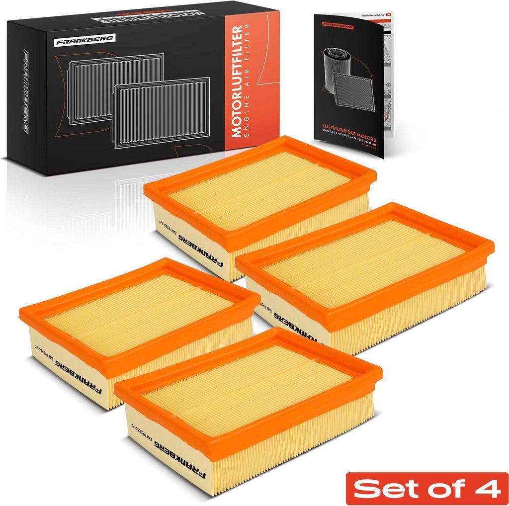 Frankberg 4x Luftfilter Filtereinsatz für VW Polo 6N2 6V5 Lupo 6E1 6X1 Seat Arosa 6H1 Caddy 1997-2005