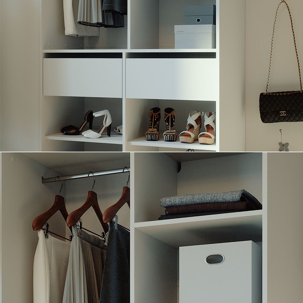 Vicco Kleiderschrank Elmo, 100 x 200 cm mit 2 Schubladen, Produktbild 5