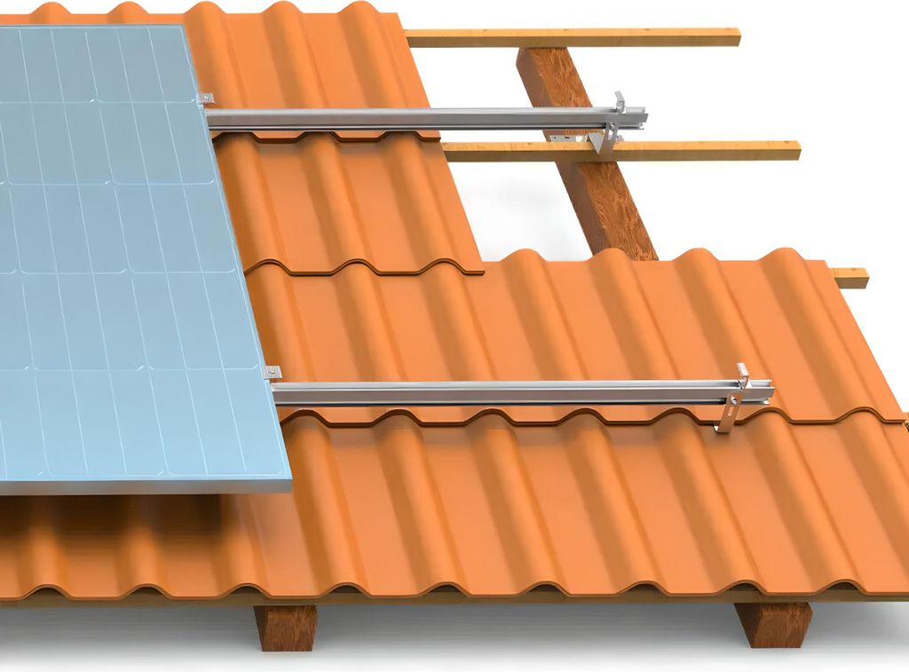 Ziegeldach Balkonkraftwerk Halterung für 2 Panele PV Modul Produktbild 9