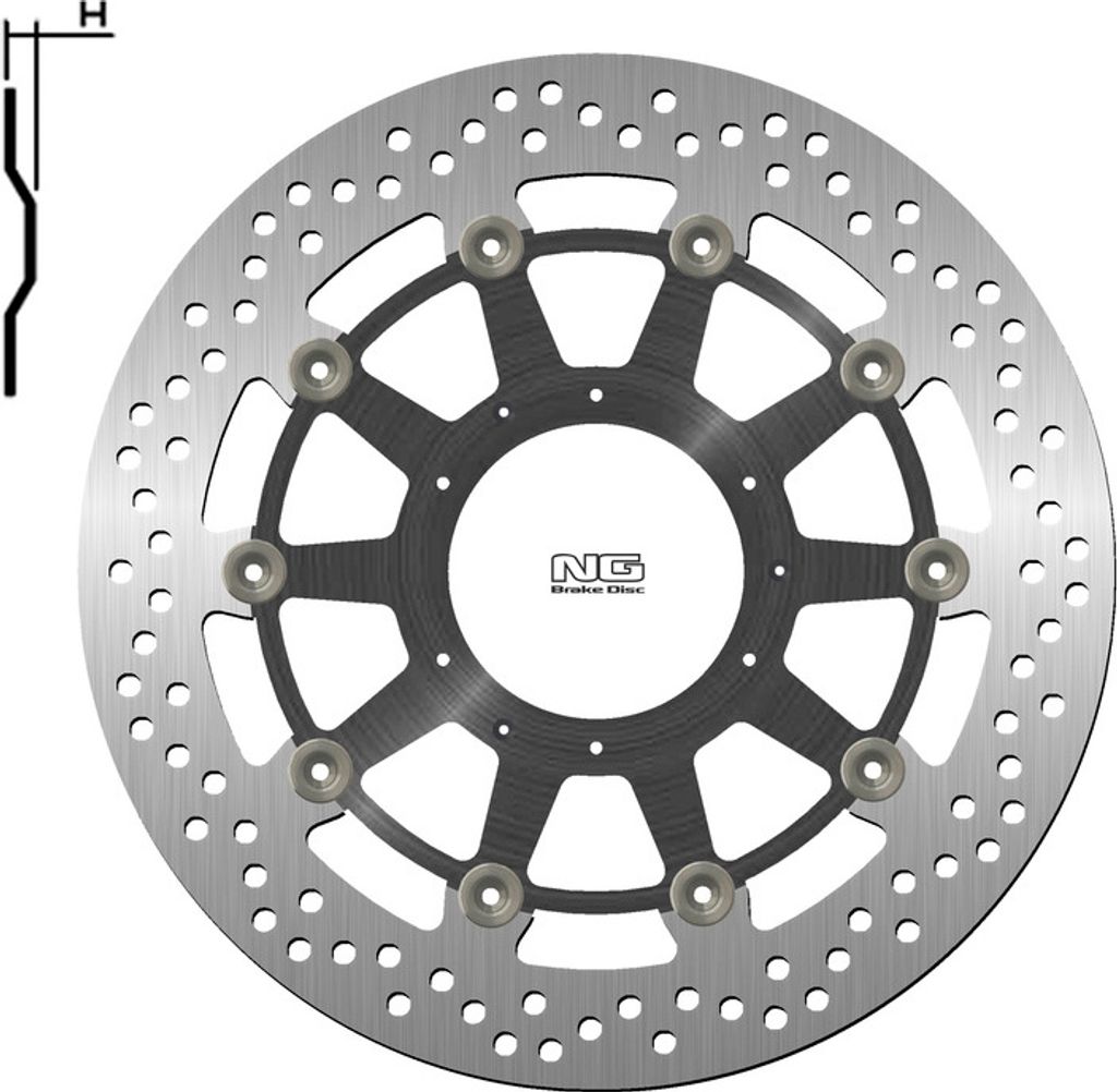 Ng Vordere Bremsscheibe Für Honda Xl 1000V 99-13, Cb 1100Ex / Abs 14-18 (296X62X5Mm) (6X6.5Mm) Schwimmend (Aluminium Center)