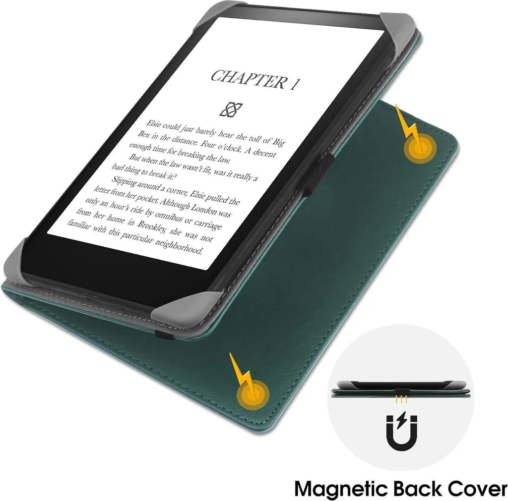 Lire en voyage avec l'étui liseuse 6 pouces universel Menthe et support