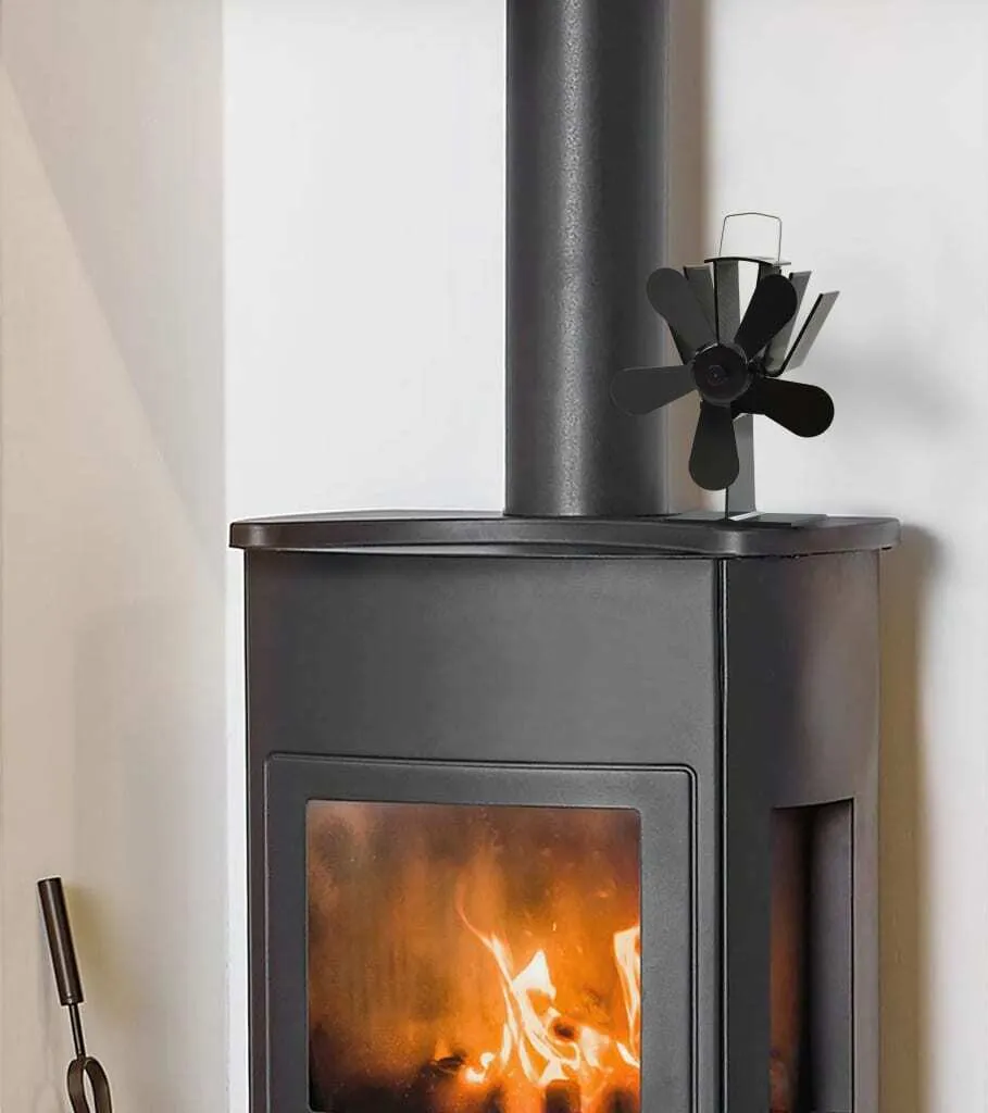 Ventilateur de cheminée 5 pales noir : circulation d'air chaud optimale - 8