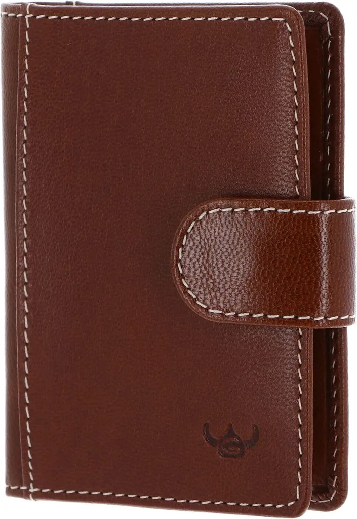 Portacarte Slim Golden Head Bari RFID Protect - Vera Pelle Cognac