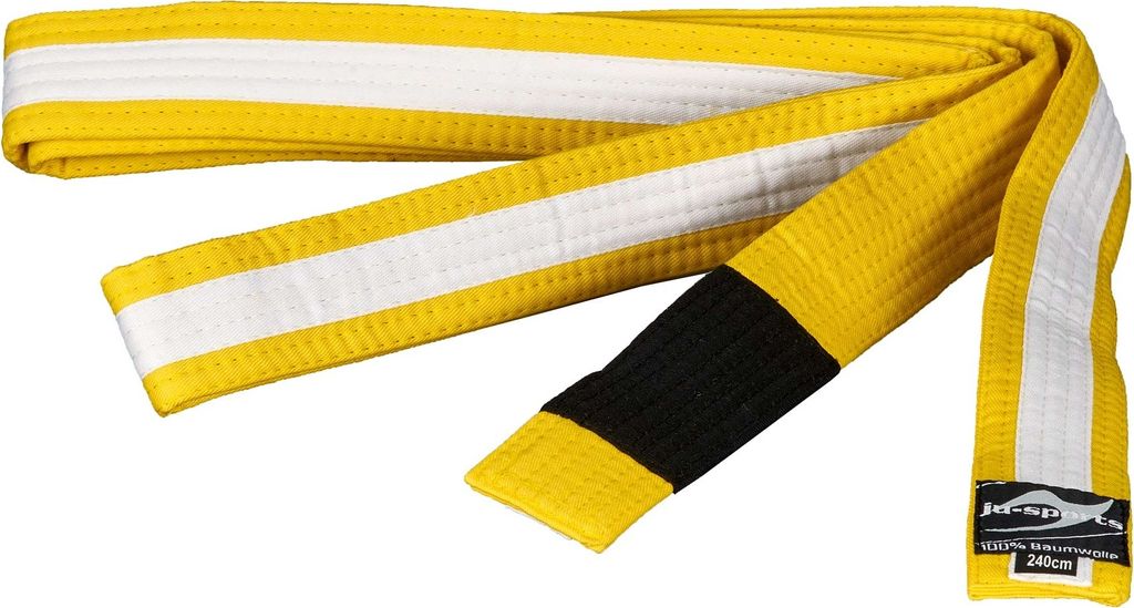 Bjj Kindergürtel gelb mit weißem Streifen : 240 Gürtellänge: 240