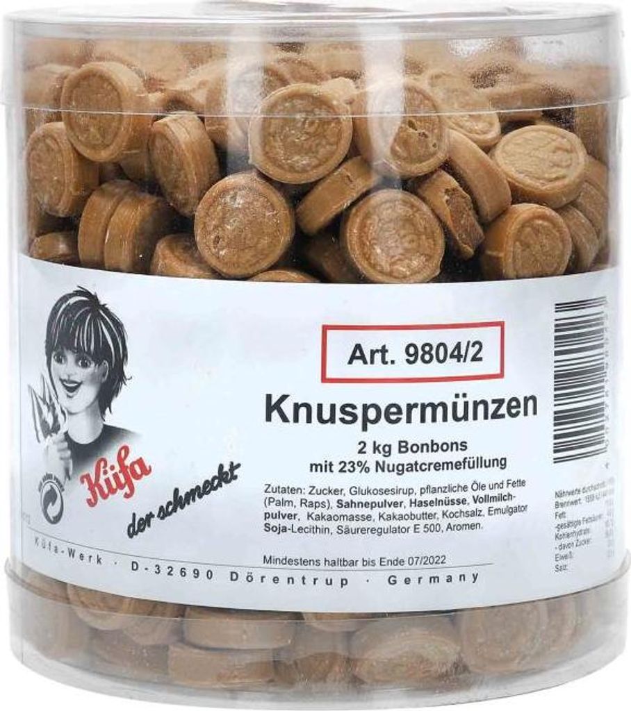 Küfa Knuspermünzen mit Nougatcreme-Füllung 2 kg / Bonbons Produktbild 