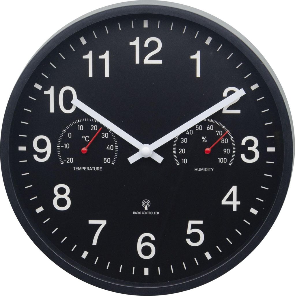 Design Funk-Wanduhr mit Kunststoffgehäuse 250 mm Produktbild 