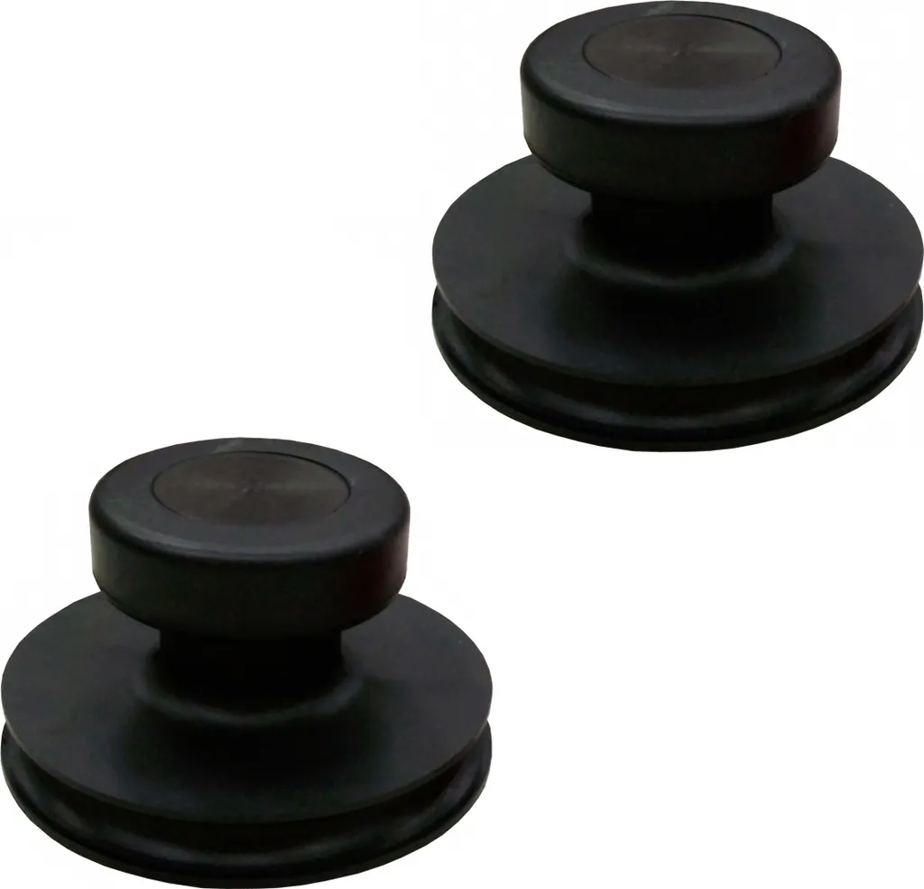 Lot de 2 ventouses en caoutchouc noir Ø85 mm pour verre et miroir