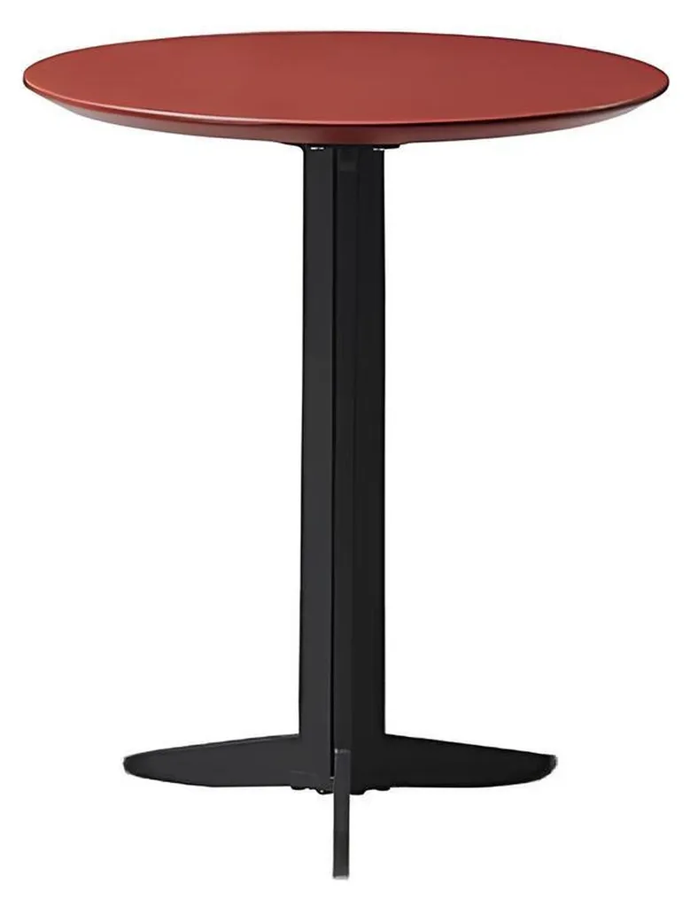 Table basse ronde en bois et métal design italien - Modèle Luna Ø80cm