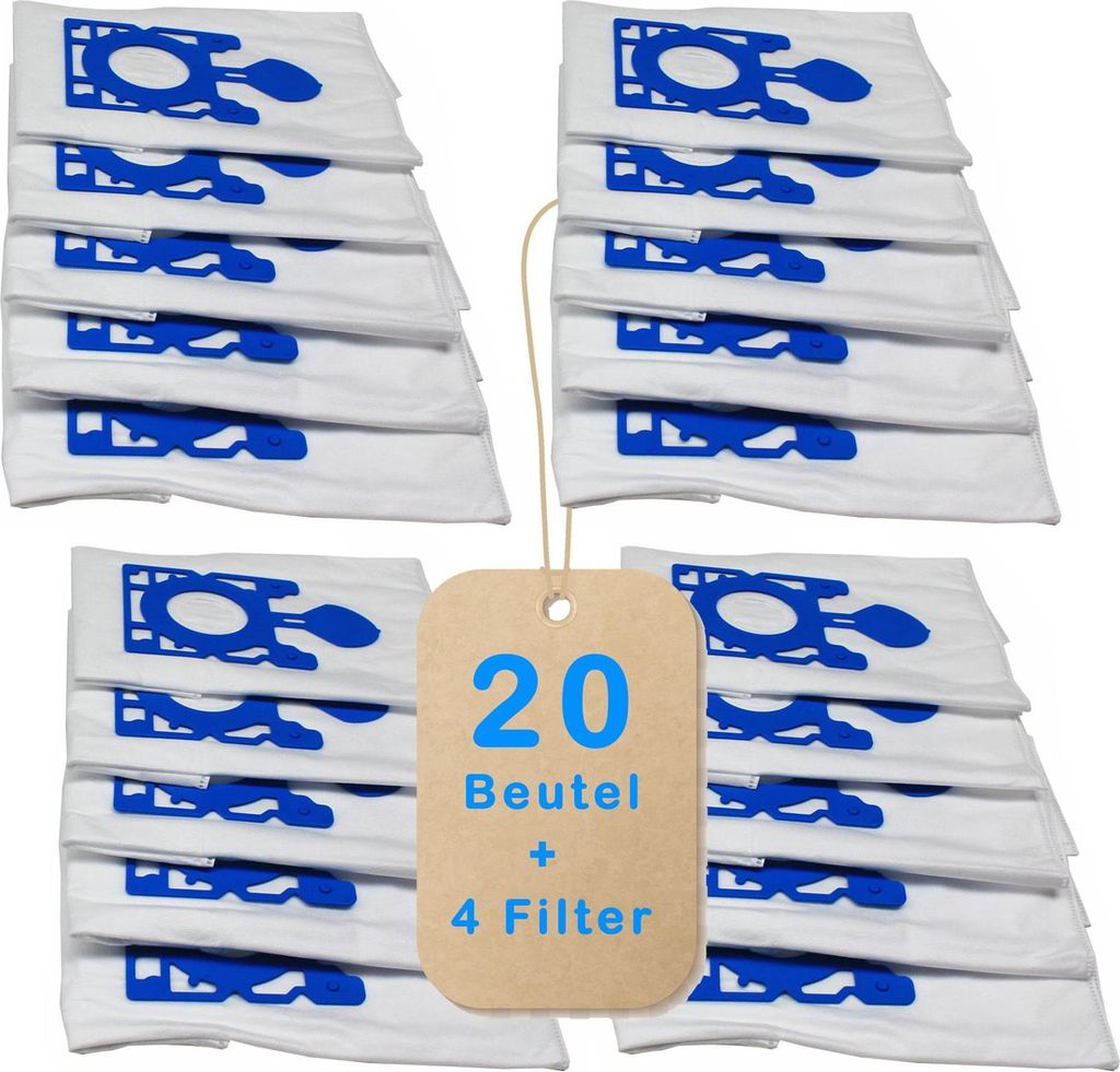 20 Premium Staubsaugerbeutel kompatibel für Hanseatic Exclusiv 1400 EL. Filtertüten