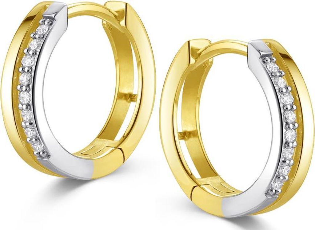SILBERKETTEN STORE Creolen mit Zirkonia SJR 240203.300 - echt 333 Gold - 15mm