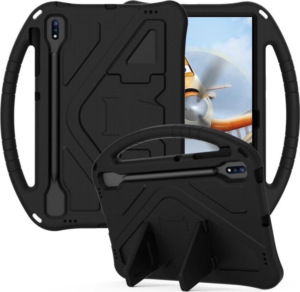 Samsung Galaxy Tab S7 FE / S7 Plus / S8 Plus Hülle - Stoßfeste Kinderhülle - Schwarz