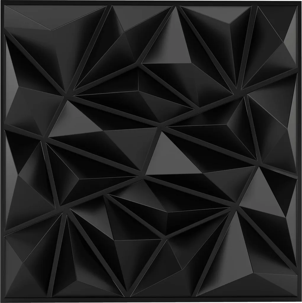 Habillage mural 3D noir 5 m² - Cachez les défauts de vos murs avec style