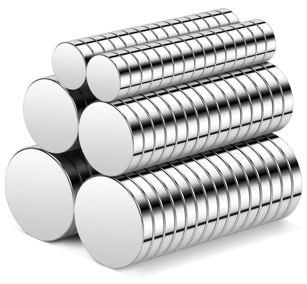 Kleine Neodym-Magnete in 3 Größen (5 mm, 8 mm, 10 mm), 100 runde Kühlschrankmagnete, Mini-Magnete, stark genug für Bastelarbeiten, Zuhause, Bü...