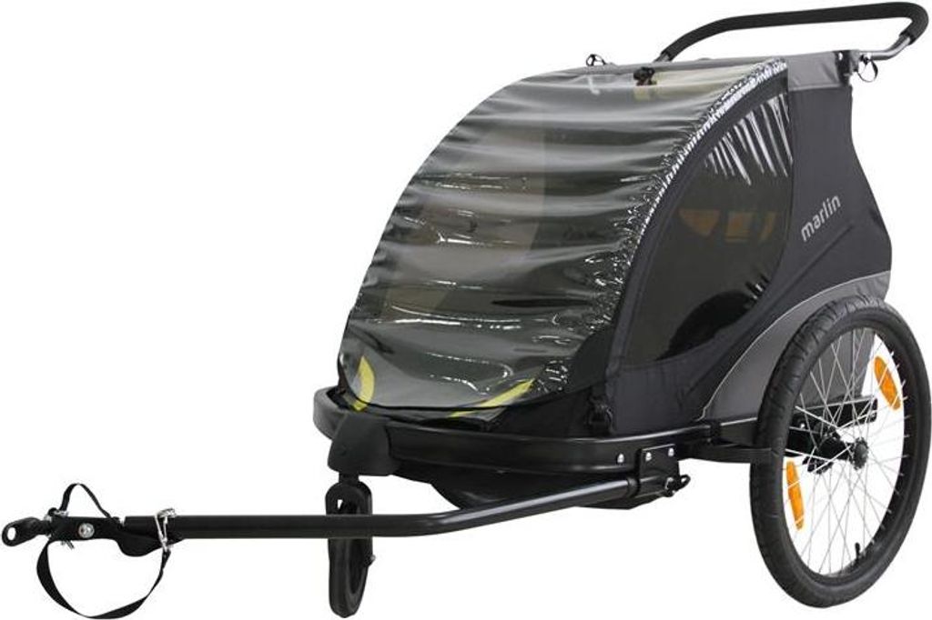 Winther Marlin Fahrradanhänger für 1-2 Kinder – Praktischer Kinderanhänger mit Verwandlungsoption zum Schiebewagen und Jogger