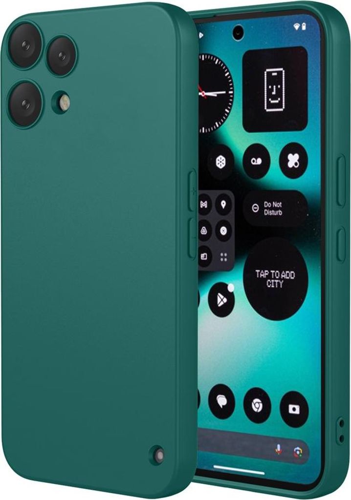 Hülle für Nothing Phone (3a) Lite - Phonesta Soft Silk Silikon Back Cover - Dunkelgrün