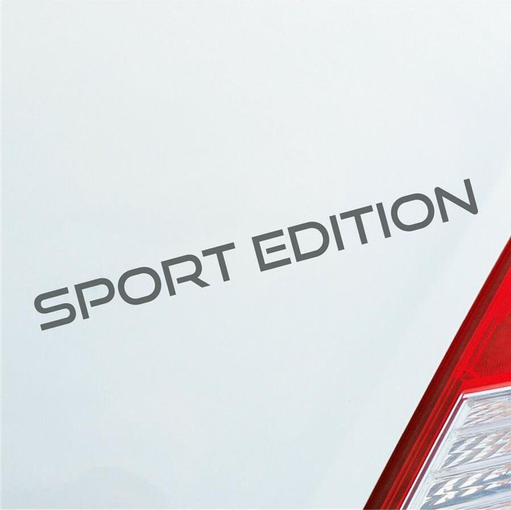 Auto Aufkleber Sport Edition Rennauto Racecar schnell 19x20 cm Grau Sticker Heckscheibenaufkleber