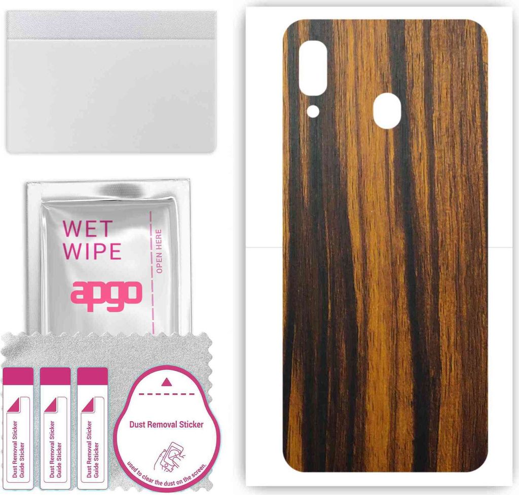 apgo Rückseite Schutzfolie, Skin, kompatibel mit Samsung Galaxy A20, Hinten Displayschutzfolie aus Vinylfolie, kratzfest, einfache Montage - Tiger...