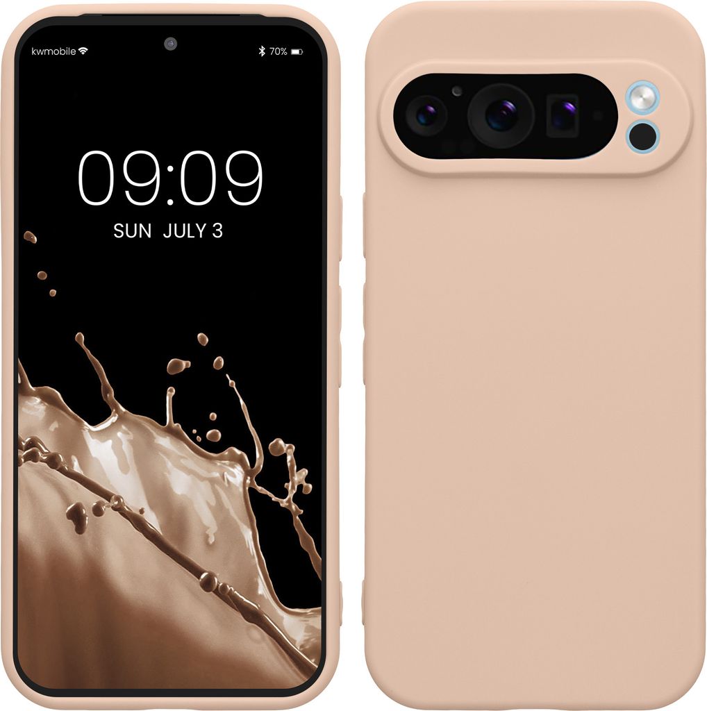 kwmobile Handyhülle kompatibel mit Google Pixel 9 Pro Hülle - Handy Case aus weichem Silikon in Coconut Swirl