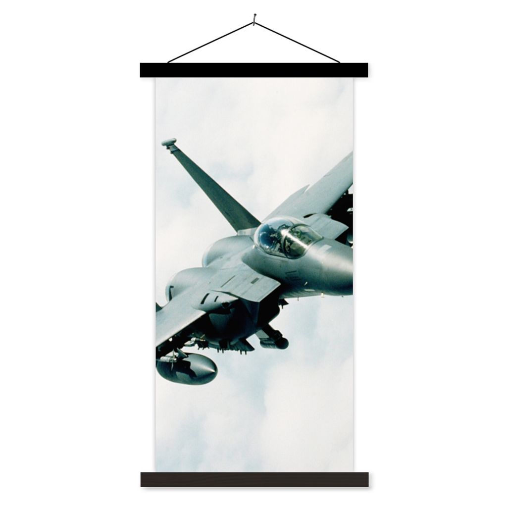 MuchoWow Textilposter Ein weißes Kampfflugzeug der Royal Air Force in England 40x80 cm mit schwarzem Rahmen - Wandemalerei