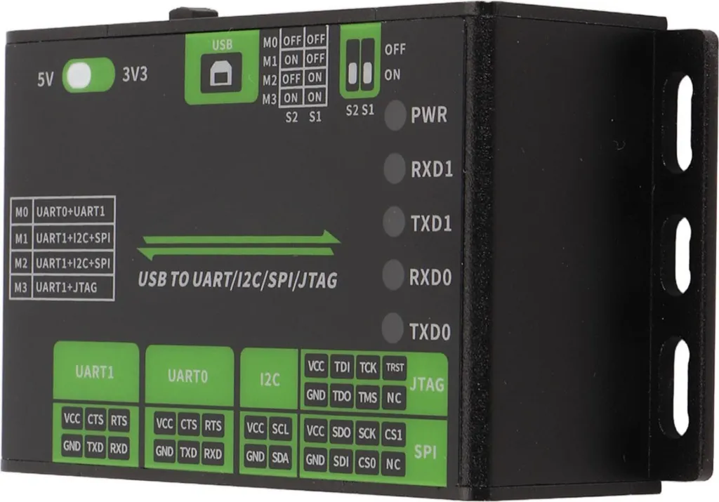 Convertisseur USB multi-interface UART I2C SPI JTAG anti-interférences 5V - 2