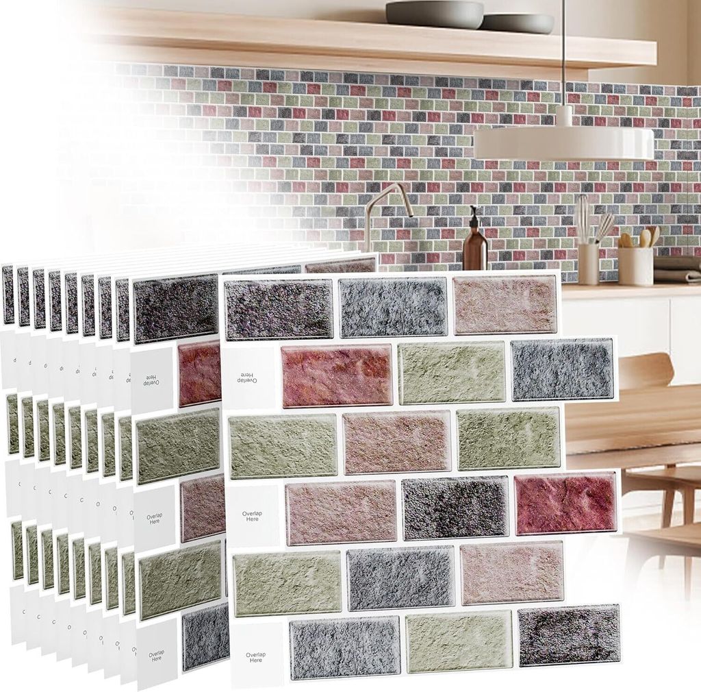 VA-Cerulean Fliesenaufkleber Küche Tile Stickers 3D Selbstklebende Fliesen Klebefolie Wandaufkleber für Bathroom Deckenplatten Kitchen, Type M