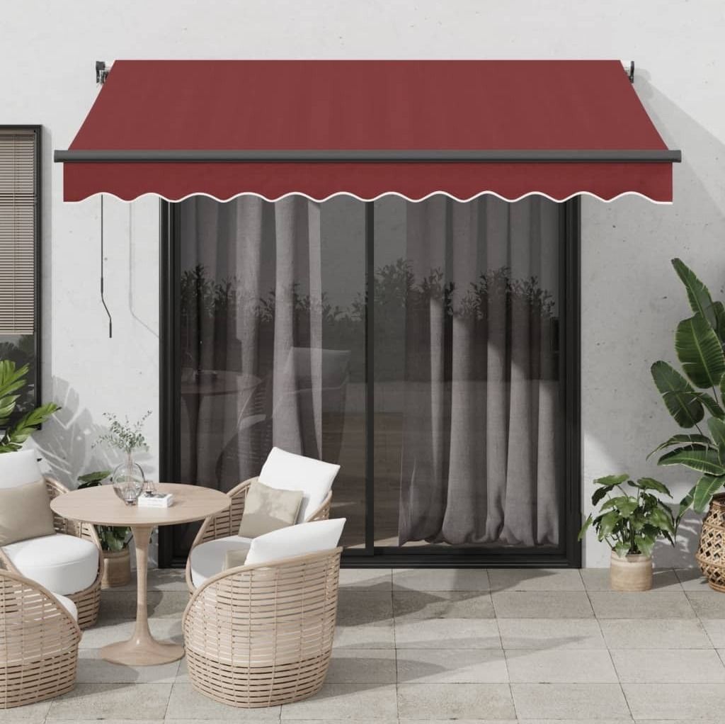 Maison Exclusive - Markise Automatisch mit LEDs Weinrot 350x250 cm