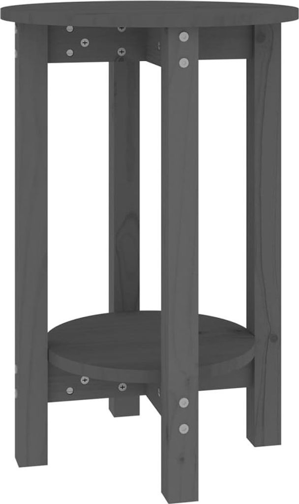 vidaXL Couchtisch Grau Ø 40x60 cm Massivholz Kiefer